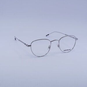 Montblanc MB0111O 001 Eyeglasses Silver 49mm Geometric Frame